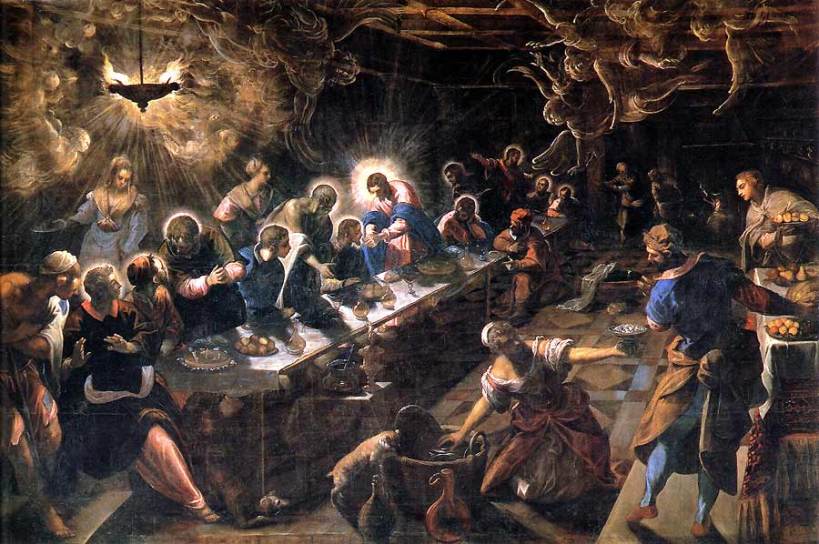 丁托列托(Tintoretto, 1518-1594),最後晚餐,油彩畫布,1592–1594,威尼斯聖喬治大教堂(Basilica di San Giorgio Maggiore)。
