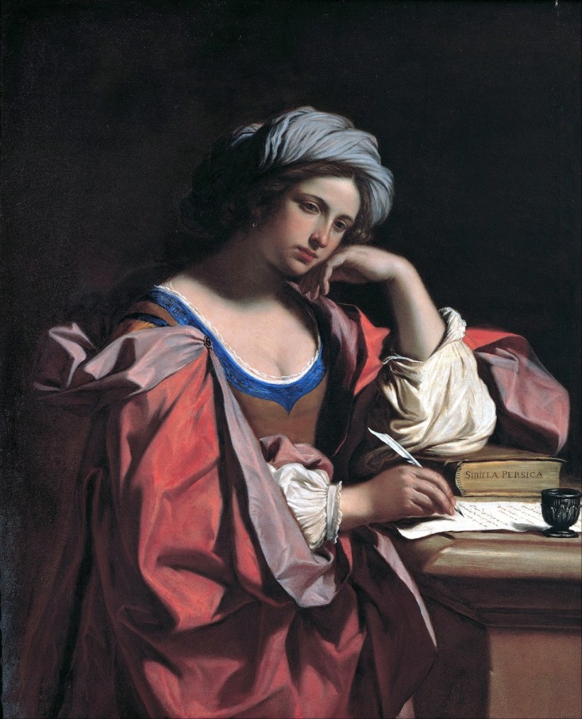 古耶奇諾,女先知芃絲安(Persian Sibyl),油彩畫布,1647,現藏於羅馬卡比托利歐博物館(Roma, Musei Capitolini)。