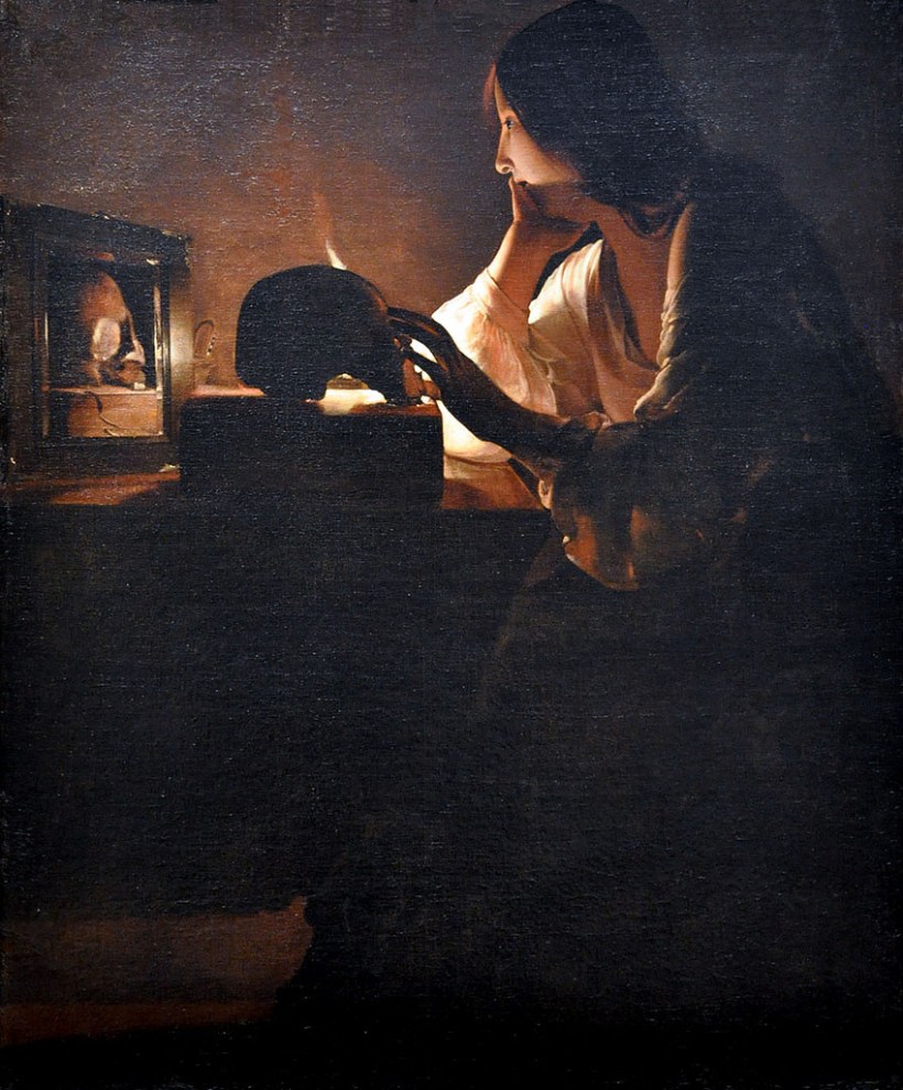 喬治•德•拉•圖爾,《懺悔中的聖抹大拉馬利亞》,油彩畫布,1640,華盛頓國家藝廊藏。