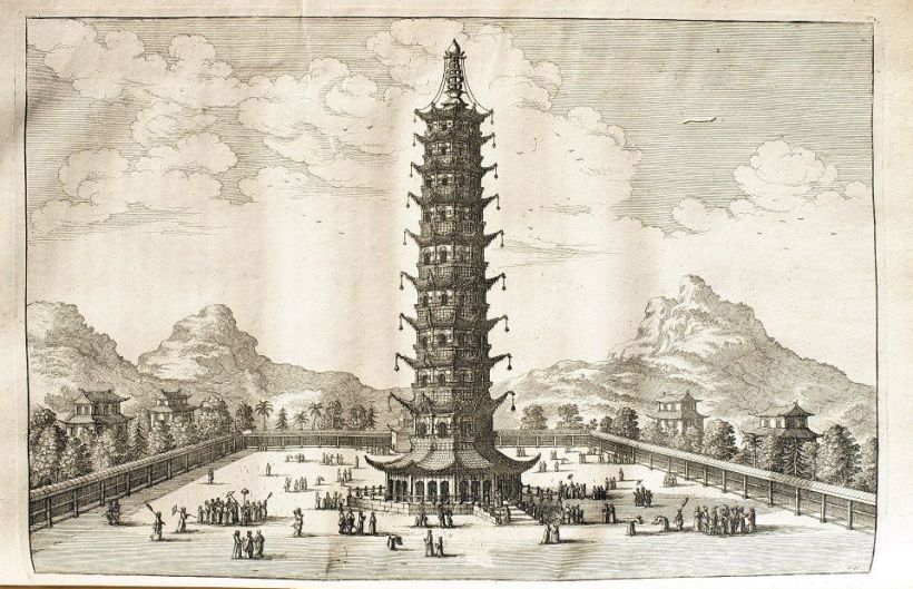 《荷使出訪中國記》英文版插圖:南京琉璃塔。