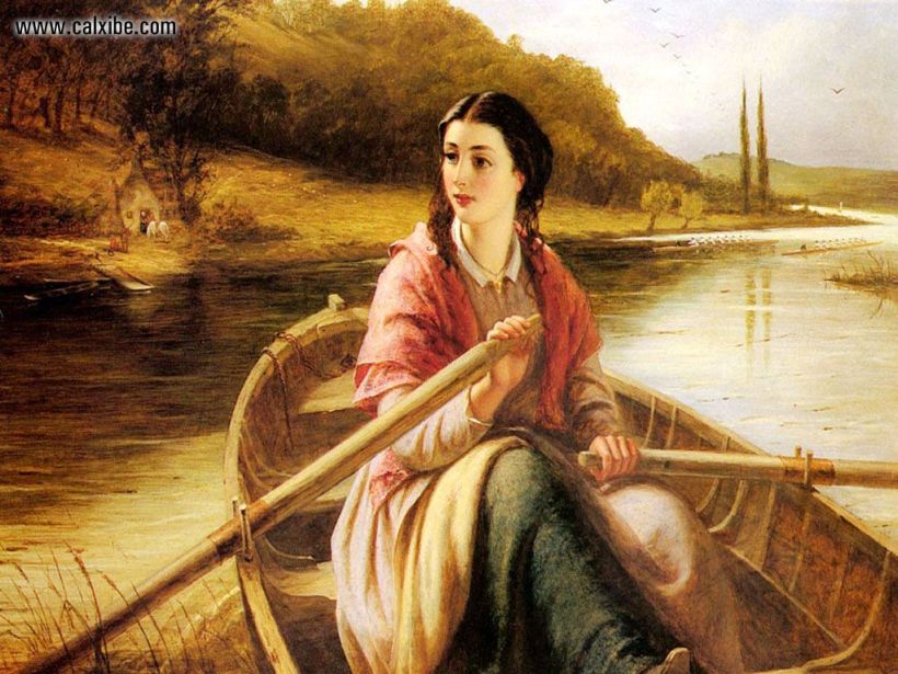 渡船(The Ferry Painting)，油彩畫布，1869。